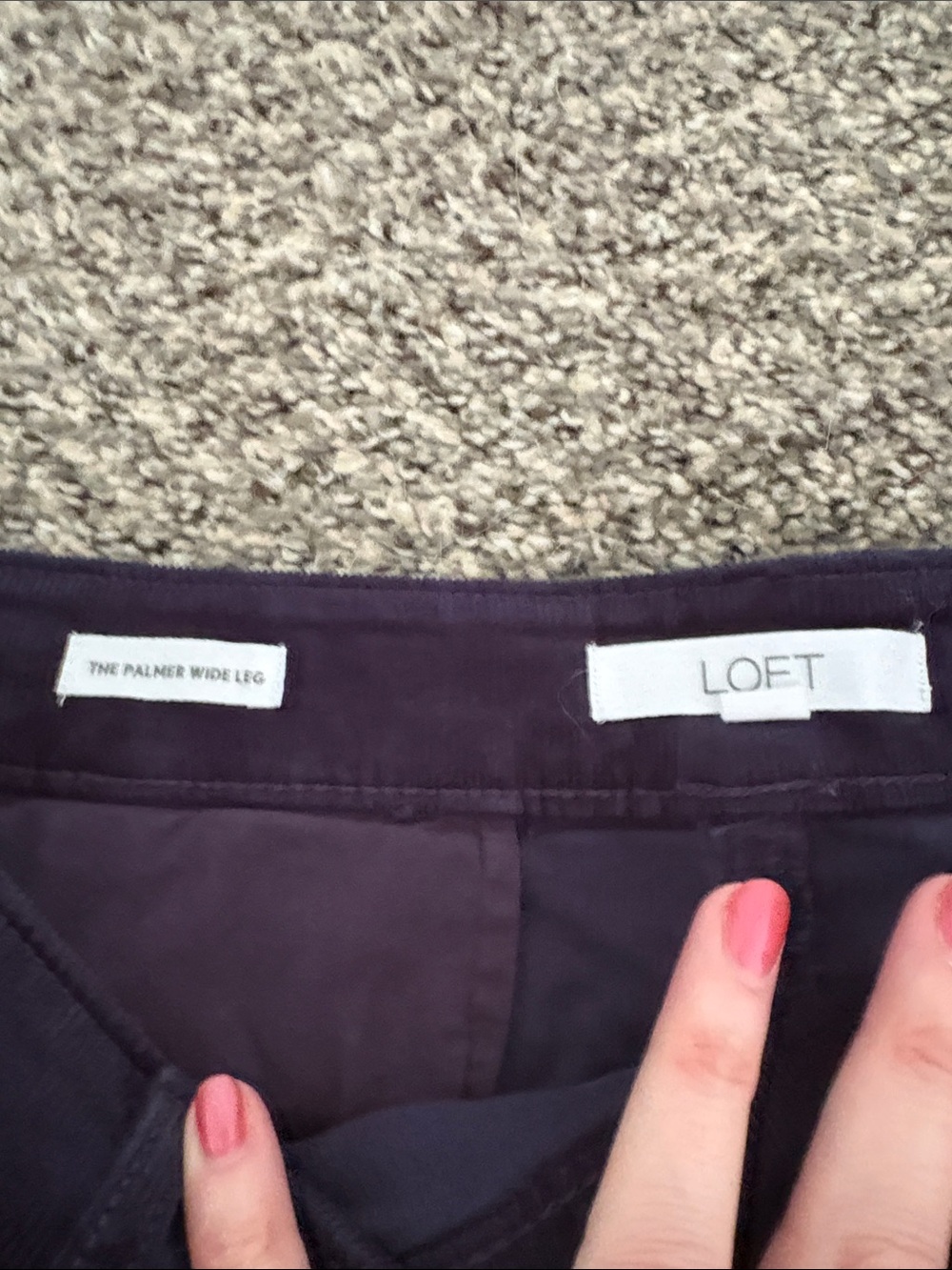 LOFT Palmer Wide Leg Trousers in Dark Plum